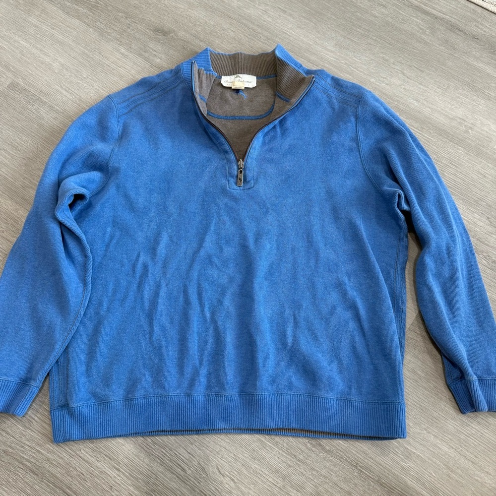 Tommy Bahama Blue Zip-Up Sweater